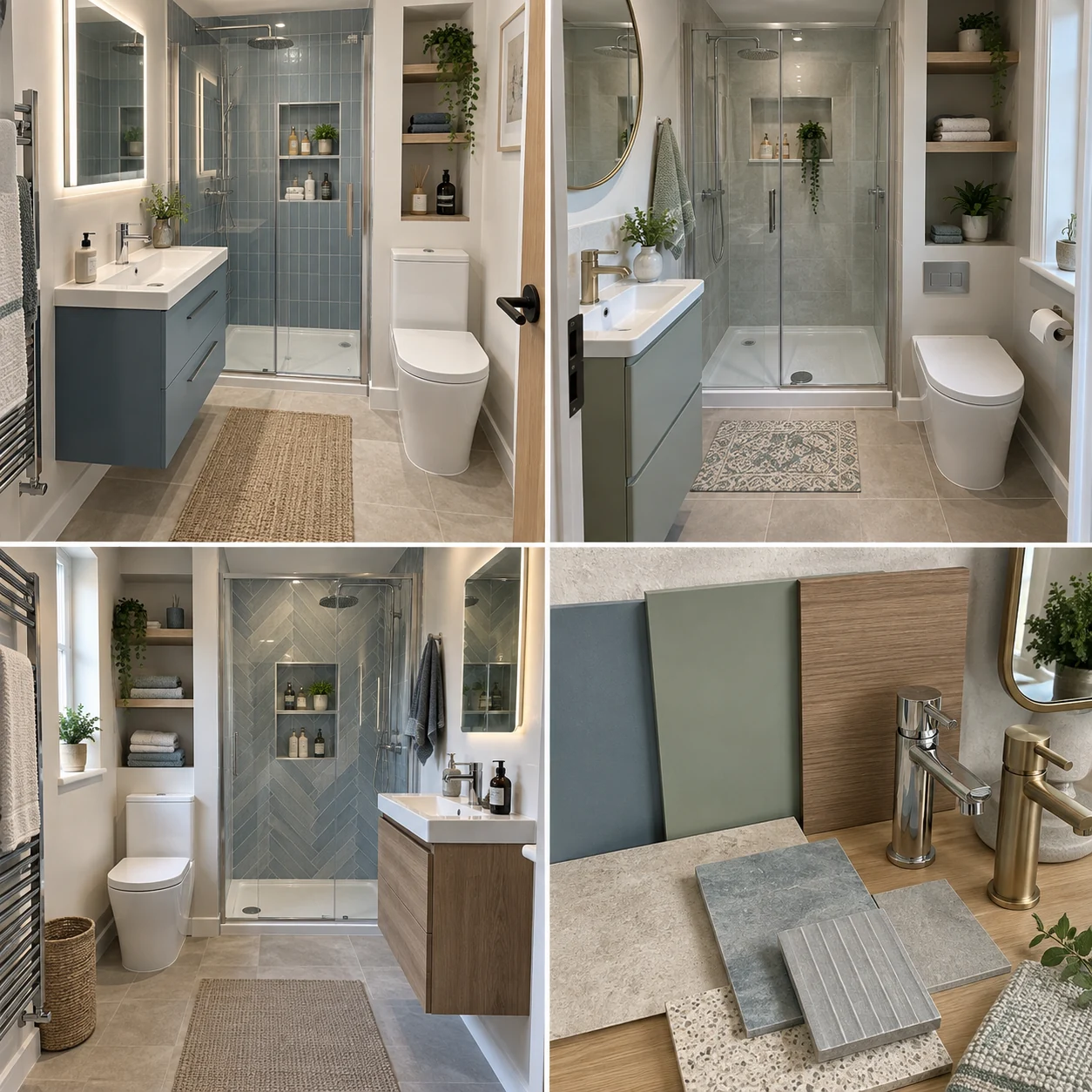 Compact shower room with vanity storage